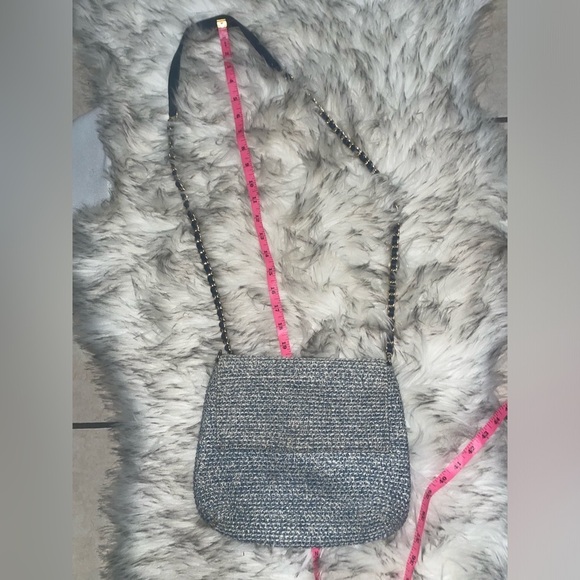 Vintage💙Blue woven crossbody bag with chain strap flap bag vintage bag y2k bag - Picture 3 of 14